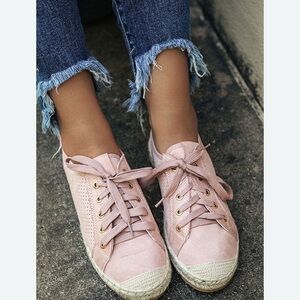 Women's Pink Athletic Espadrille Sneakers